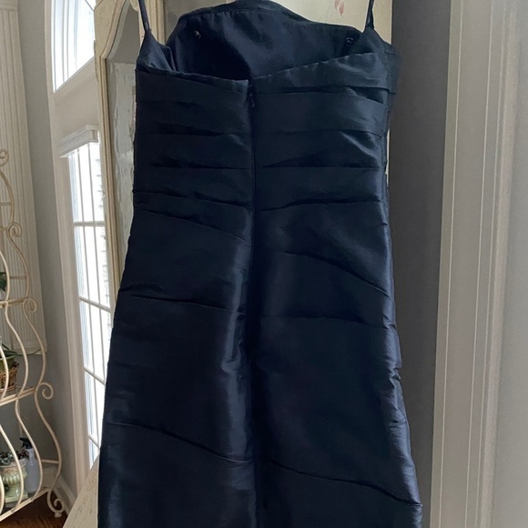 WTOO by Watters & Watters Black Ruched Strapless Wedding Cocktail Dress Size4 - Picture 4 of 10